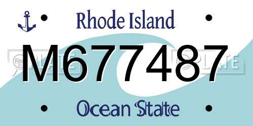 M677487 Rhode Island License Plate