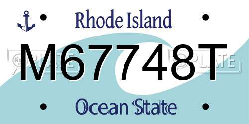 M67748T Rhode Island License Plate
