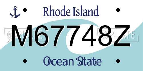 M67748Z Rhode Island License Plate