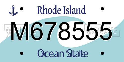 M678555 Rhode Island License Plate