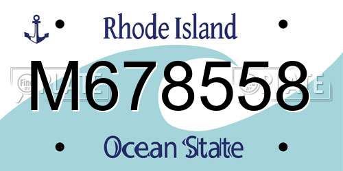 M678558 Rhode Island License Plate