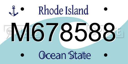 M678588 Rhode Island License Plate