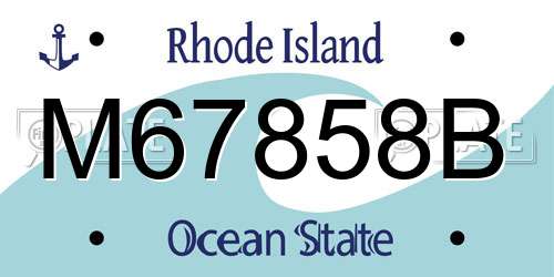 M67858B Rhode Island License Plate