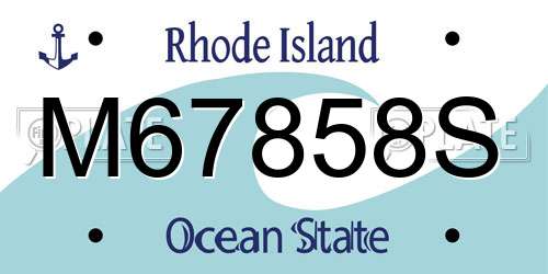 M67858S Rhode Island License Plate