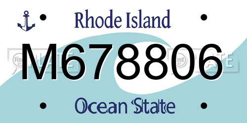 M678806 Rhode Island License Plate