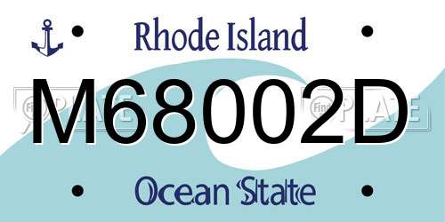 M68002D Rhode Island License Plate