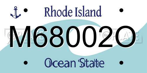 M68002O Rhode Island License Plate