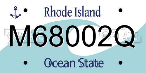 M68002Q Rhode Island License Plate