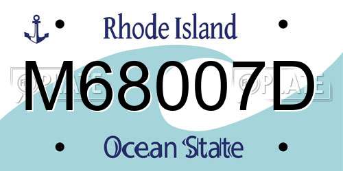 M68007D Rhode Island License Plate