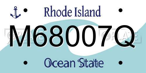 M68007Q Rhode Island License Plate