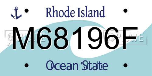 M68196F Rhode Island License Plate