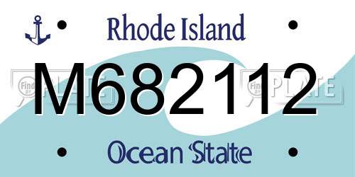 M682112 Rhode Island License Plate