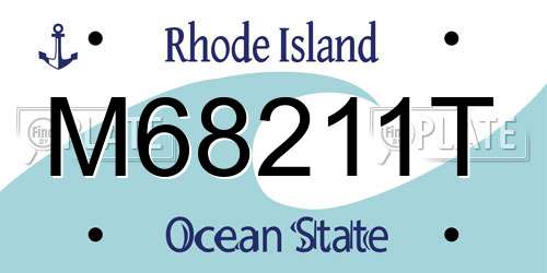 M68211T Rhode Island License Plate
