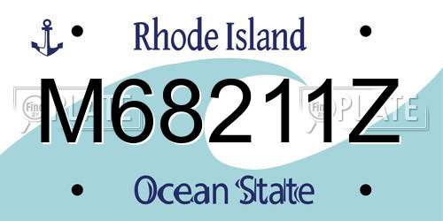 M68211Z Rhode Island License Plate