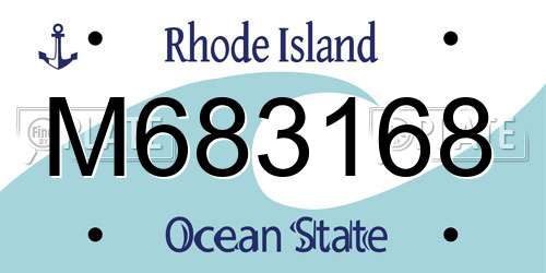 M683168 Rhode Island License Plate