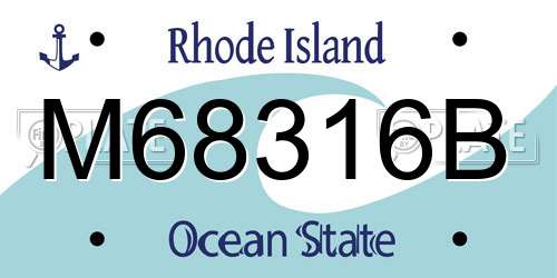 M68316B Rhode Island License Plate