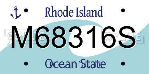 M68316S Rhode Island License Plate