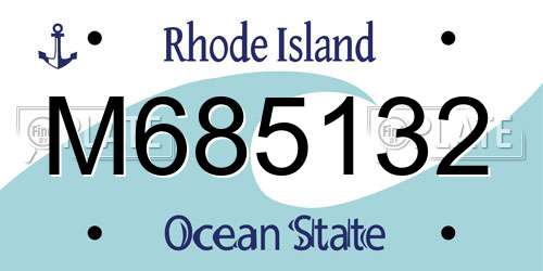 M685132 Rhode Island License Plate