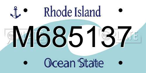 M685137 Rhode Island License Plate