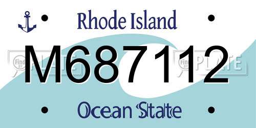 M687112 Rhode Island License Plate