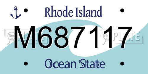 M687117 Rhode Island License Plate