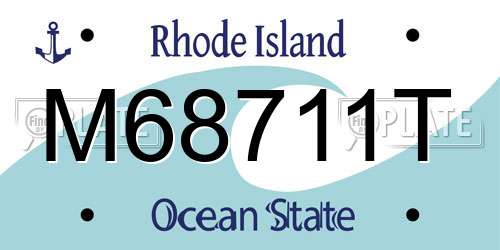 M68711T Rhode Island License Plate