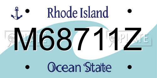 M68711Z Rhode Island License Plate