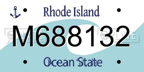 M688132 Rhode Island License Plate