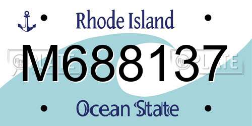 M688137 Rhode Island License Plate