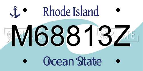 M68813Z Rhode Island License Plate