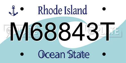 M68843T Rhode Island License Plate