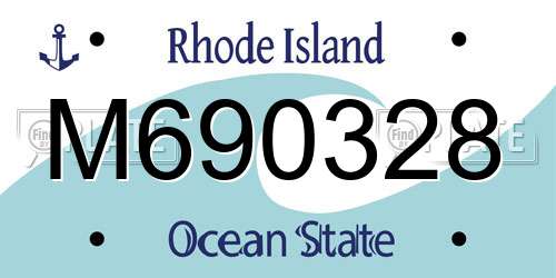 M690328 Rhode Island License Plate