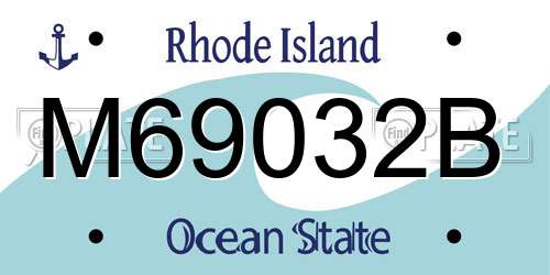 M69032B Rhode Island License Plate