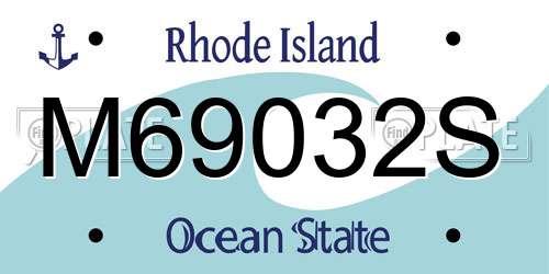 M69032S Rhode Island License Plate