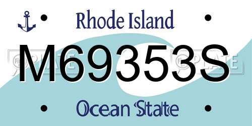 M69353S Rhode Island License Plate