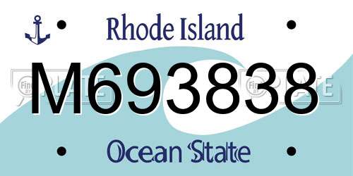 M693838 Rhode Island License Plate