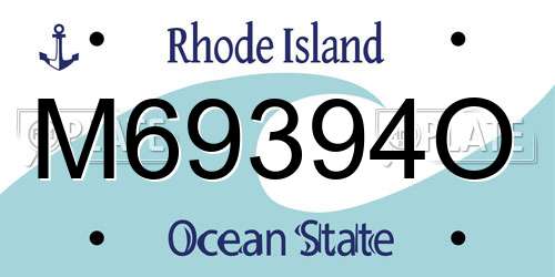 M69394O Rhode Island License Plate