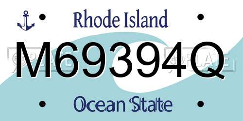 M69394Q Rhode Island License Plate