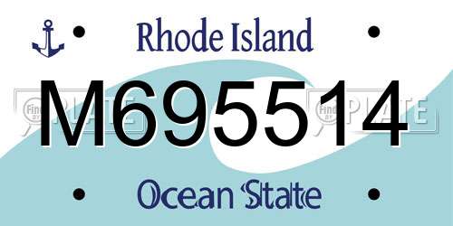 M695514 Rhode Island License Plate