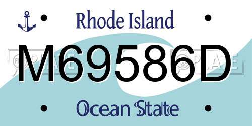 M69586D Rhode Island License Plate