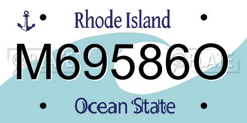 M69586O Rhode Island License Plate