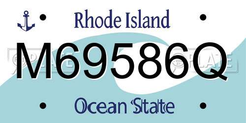 M69586Q Rhode Island License Plate