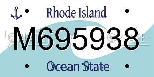M695938 Rhode Island License Plate