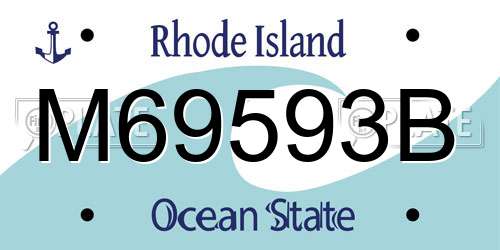 M69593B Rhode Island License Plate