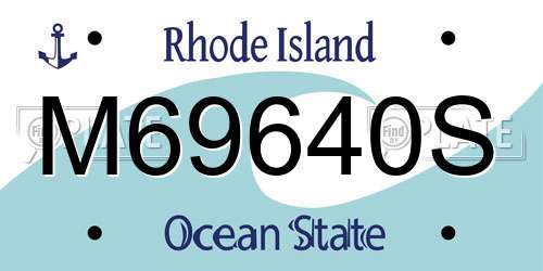 M69640S Rhode Island License Plate