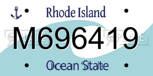 M696419 Rhode Island License Plate