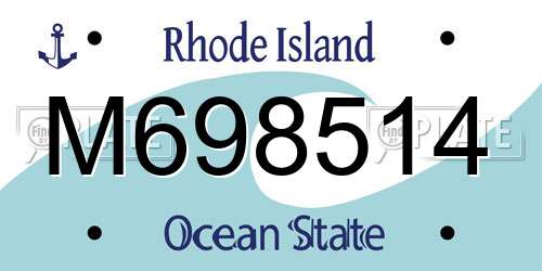 M698514 Rhode Island License Plate