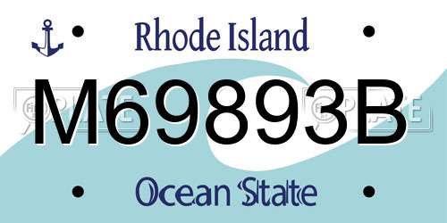 M69893B Rhode Island License Plate