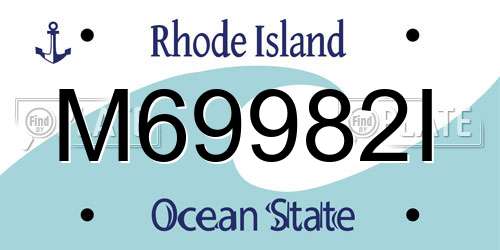 M69982I Rhode Island License Plate