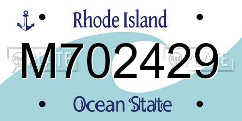 M702429 Rhode Island License Plate